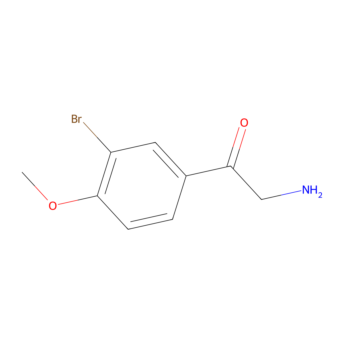 2-Amino-1-(3-bromo-4-methoxyphenyl)ethan-1-one molecular structure, CAS 1216269-59-8