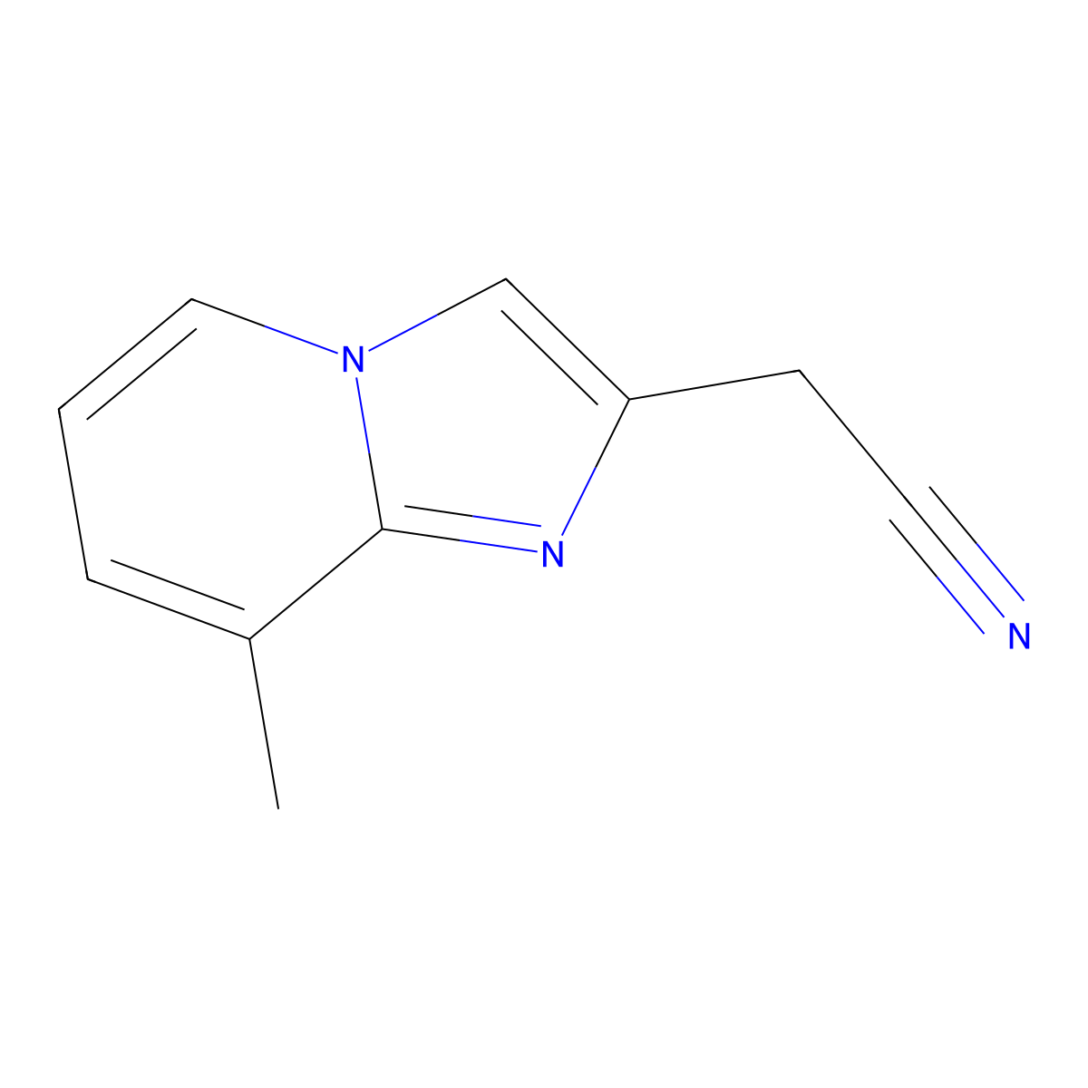 2-(8-Methylimidazo(1,2-a)pyridin-2-yl)acetonitrile molecular structure, CAS 1216270-80-2