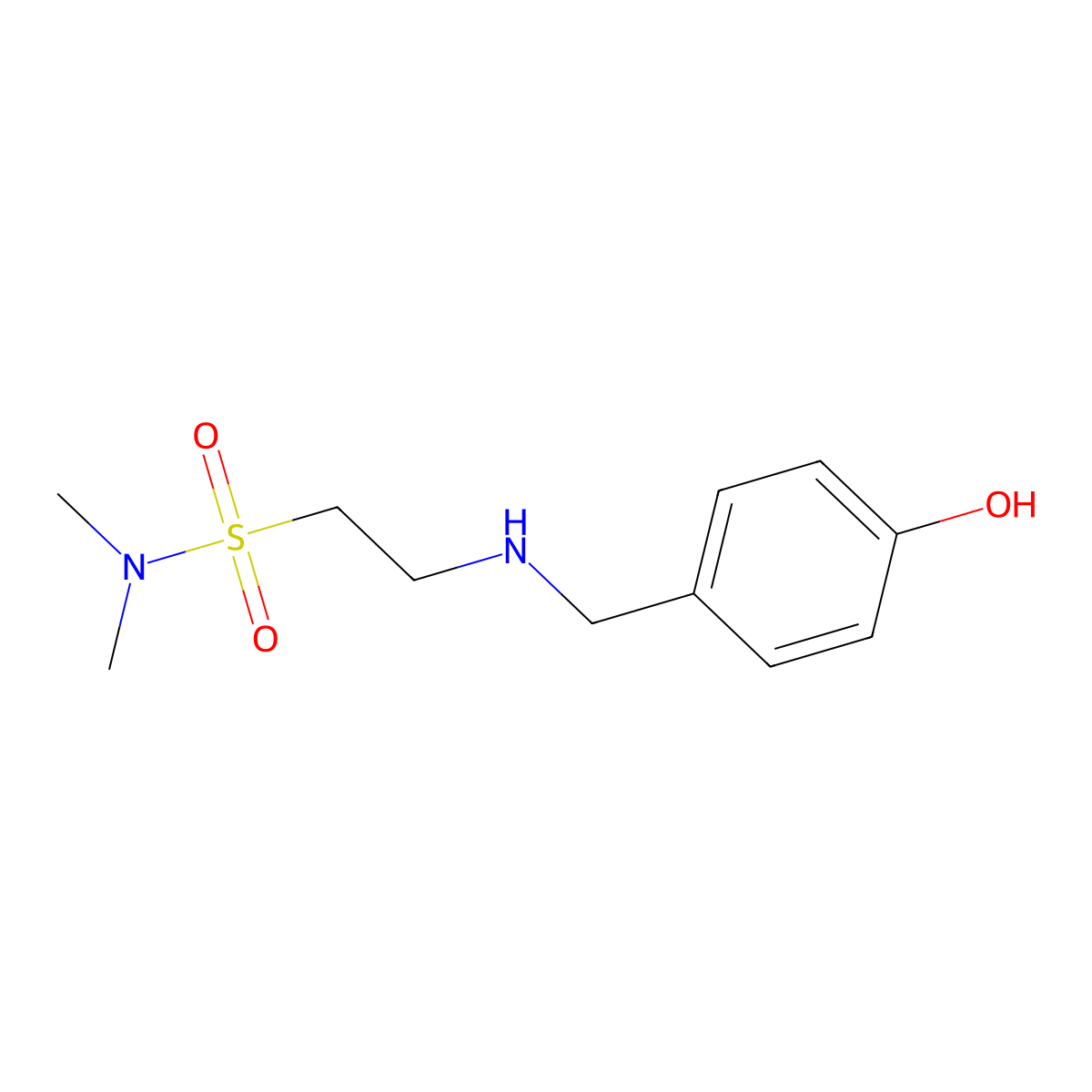 2-((4-Hydroxybenzyl)amino)-N,N-dimethylethane-1-sulfonamide molecular structure, CAS 1216271-87-2