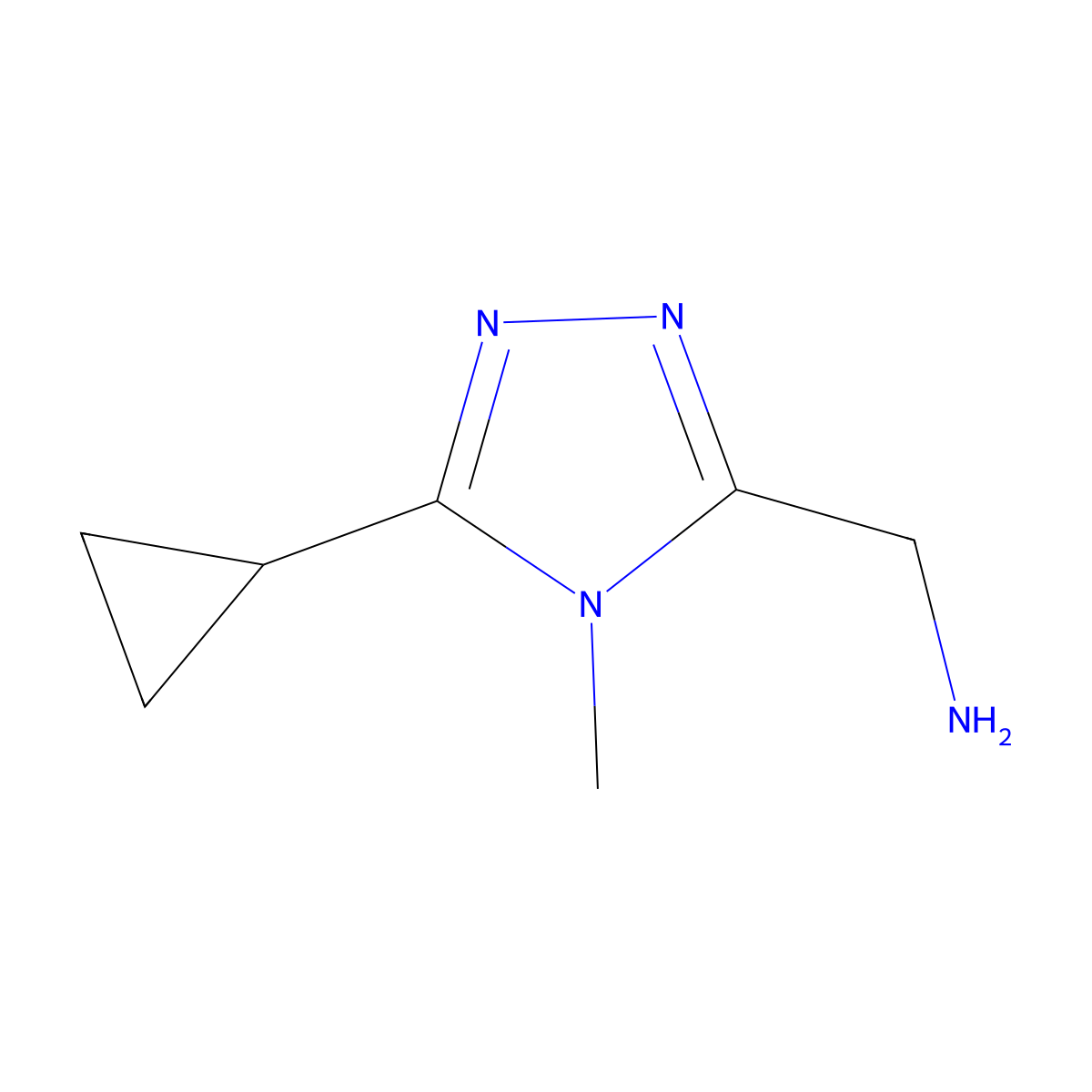 (5-cyclopropyl-4-methyl-4H-1,2,4-triazol-3-yl)methanamine molecular structure, CAS 1216272-08-0