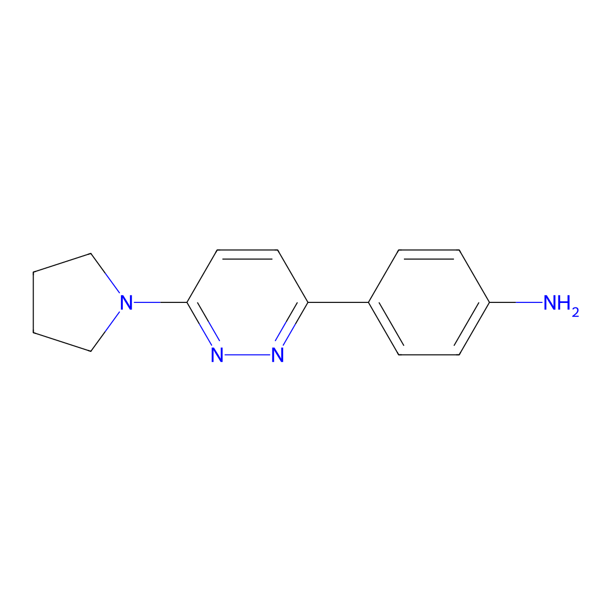 4-(6-(Pyrrolidin-1-yl)pyridazin-3-yl)aniline molecular structure, CAS 1216272-27-3
