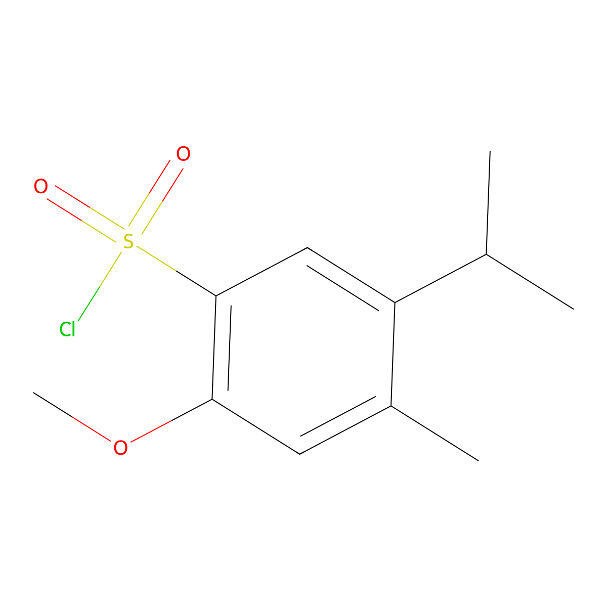 5-Isopropyl-2-methoxy-4-methylbenzenesulfonyl chloride molecular structure, CAS 1216272-28-4