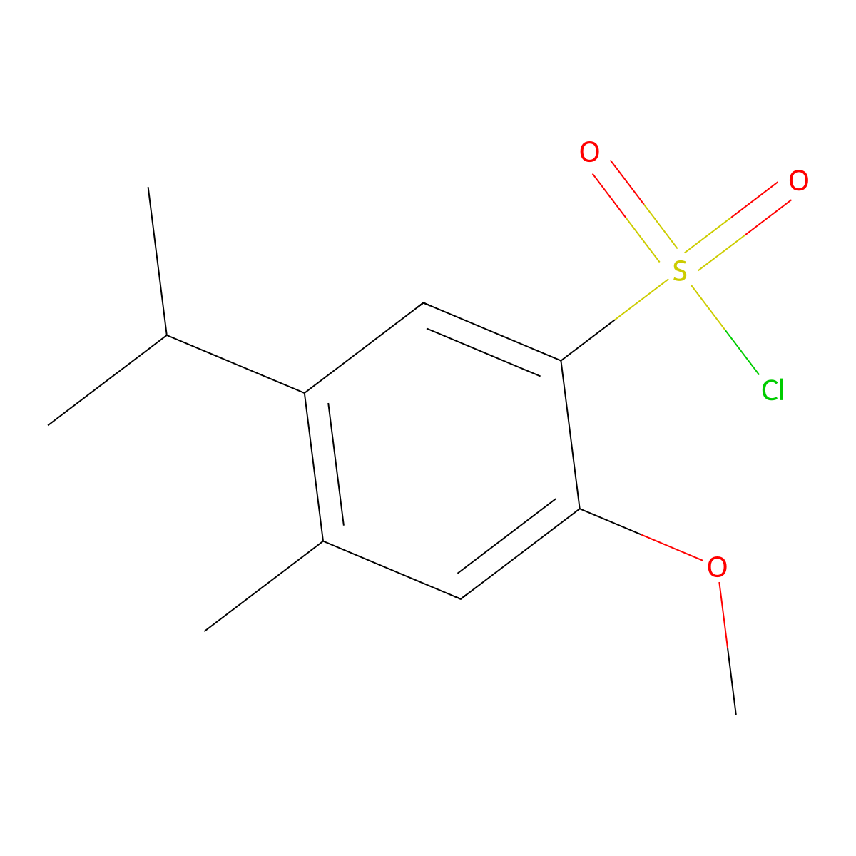 5-Isopropyl-2-methoxy-4-methylbenzenesulfonyl chloride molecular structure, CAS 1216272-28-4