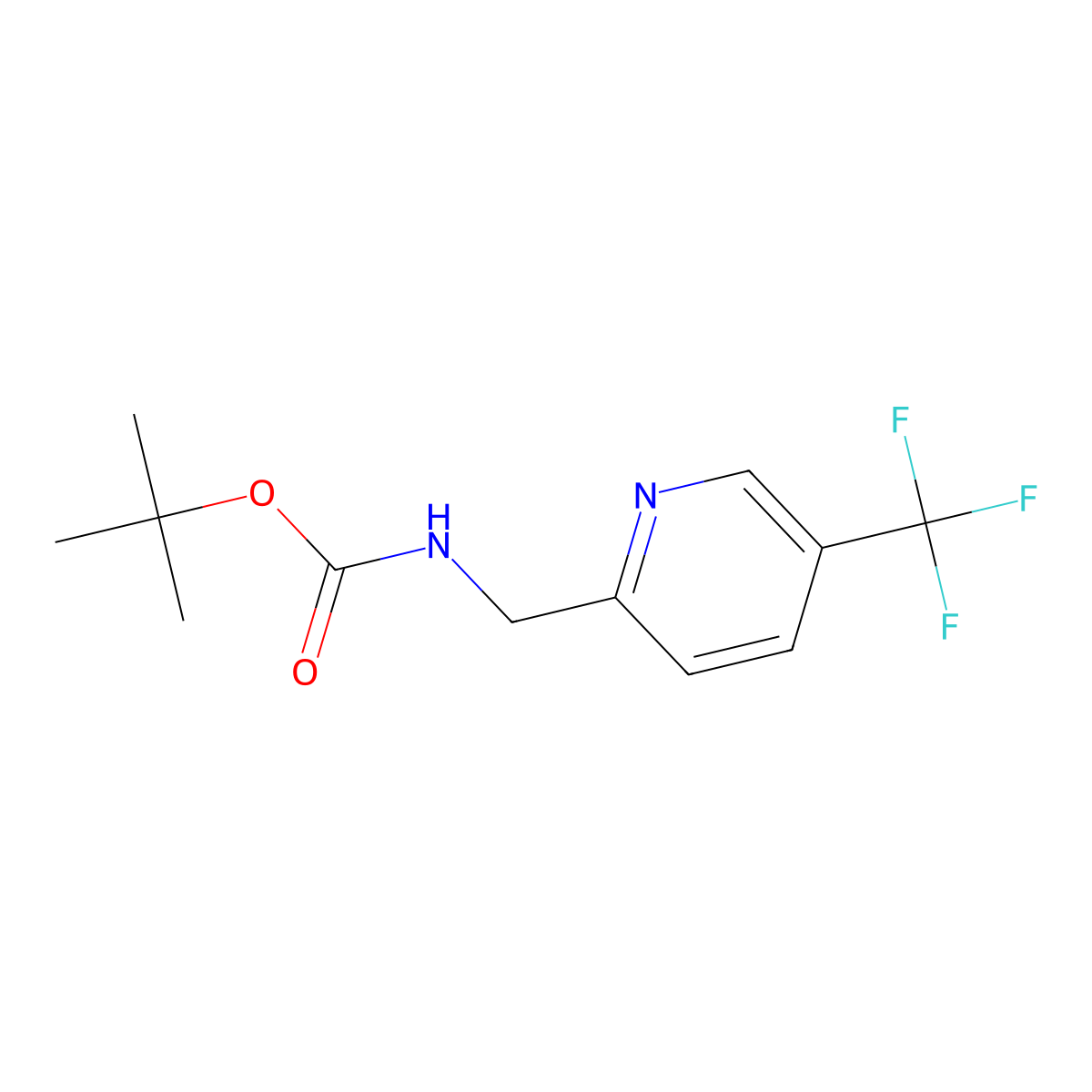 2-(N-Boc-aminomethyl)-5-(trifluoromethyl)pyridine molecular structure, CAS 1216276-20-8