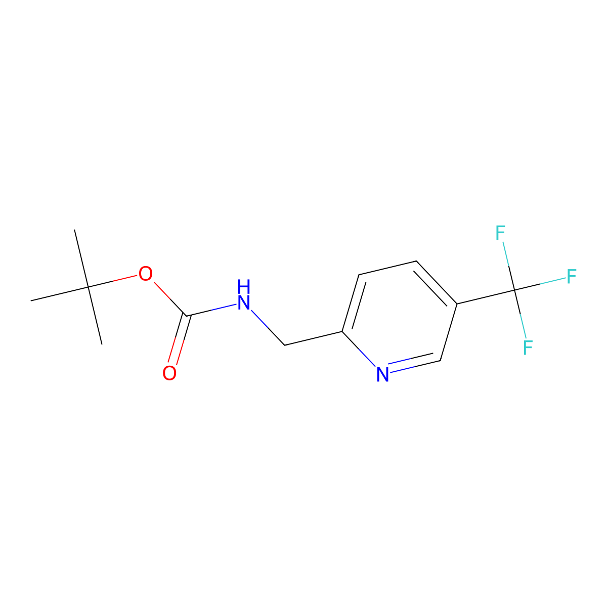 2-(N-Boc-aminomethyl)-5-(trifluoromethyl)pyridine molecular structure, CAS 1216276-20-8