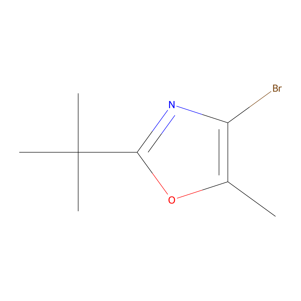 4-Bromo-2-tert-butyl-5-methyl-1,3-oxazole molecular structure, CAS 1216276-92-4