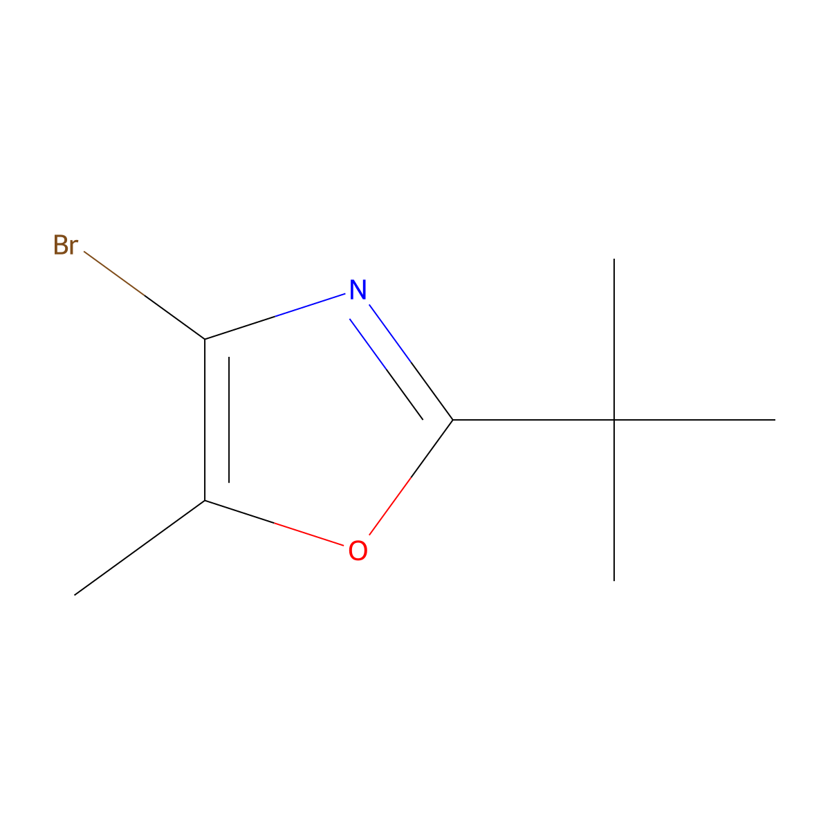4-Bromo-2-tert-butyl-5-methyl-1,3-oxazole molecular structure, CAS 1216276-92-4