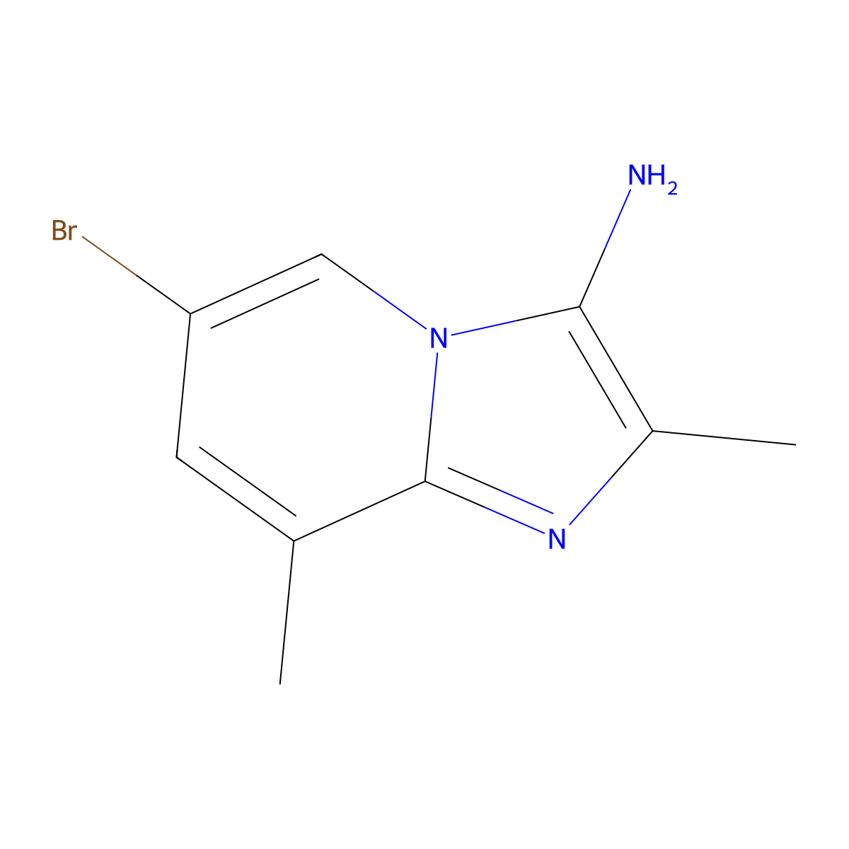 6-Bromo-2,8-dimethylimidazo[1,2-a]pyridin-3-amine molecular structure, CAS 1216278-42-0