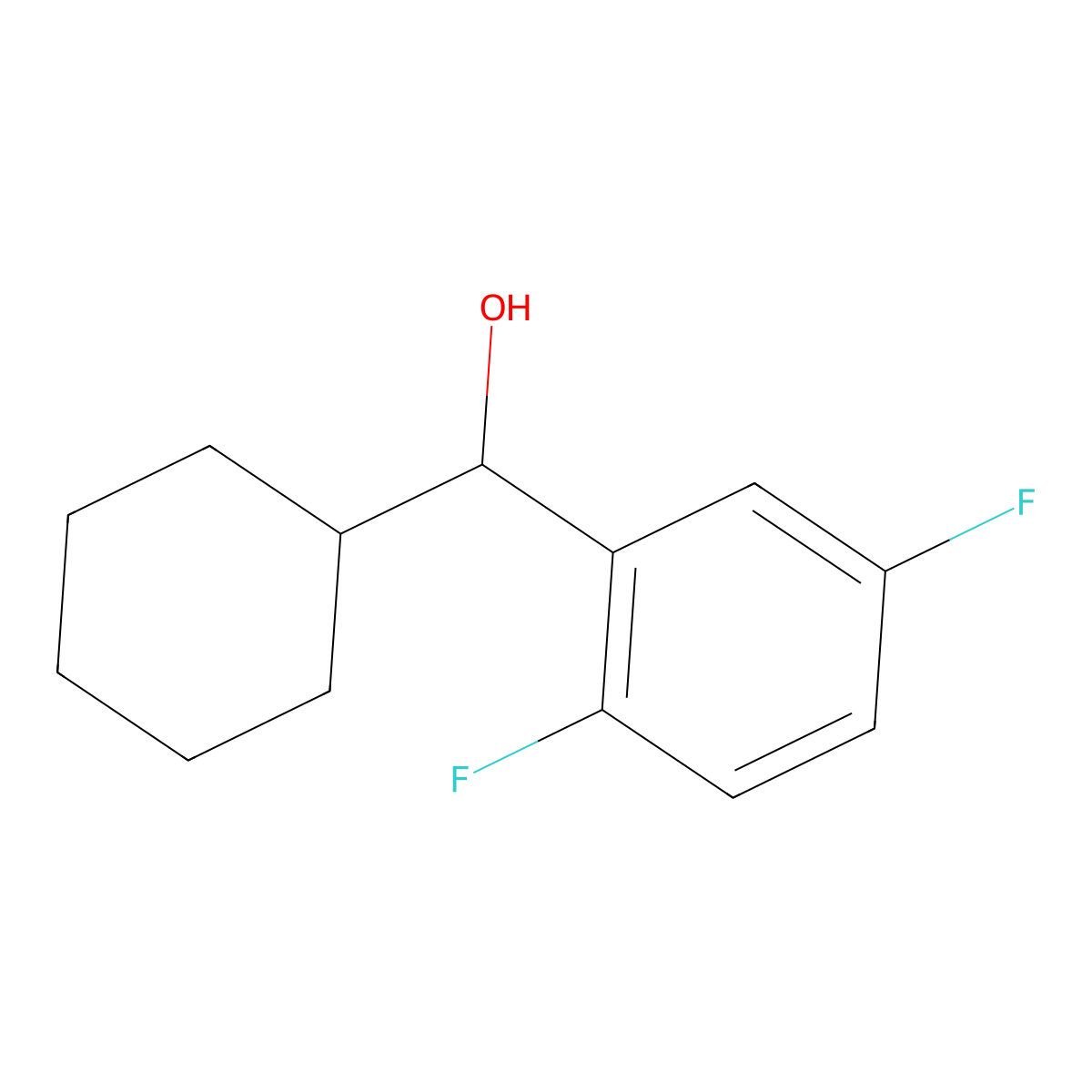 Cyclohexyl (2,5-difluorophenyl)methanol molecular structure, CAS 1216279-49-0