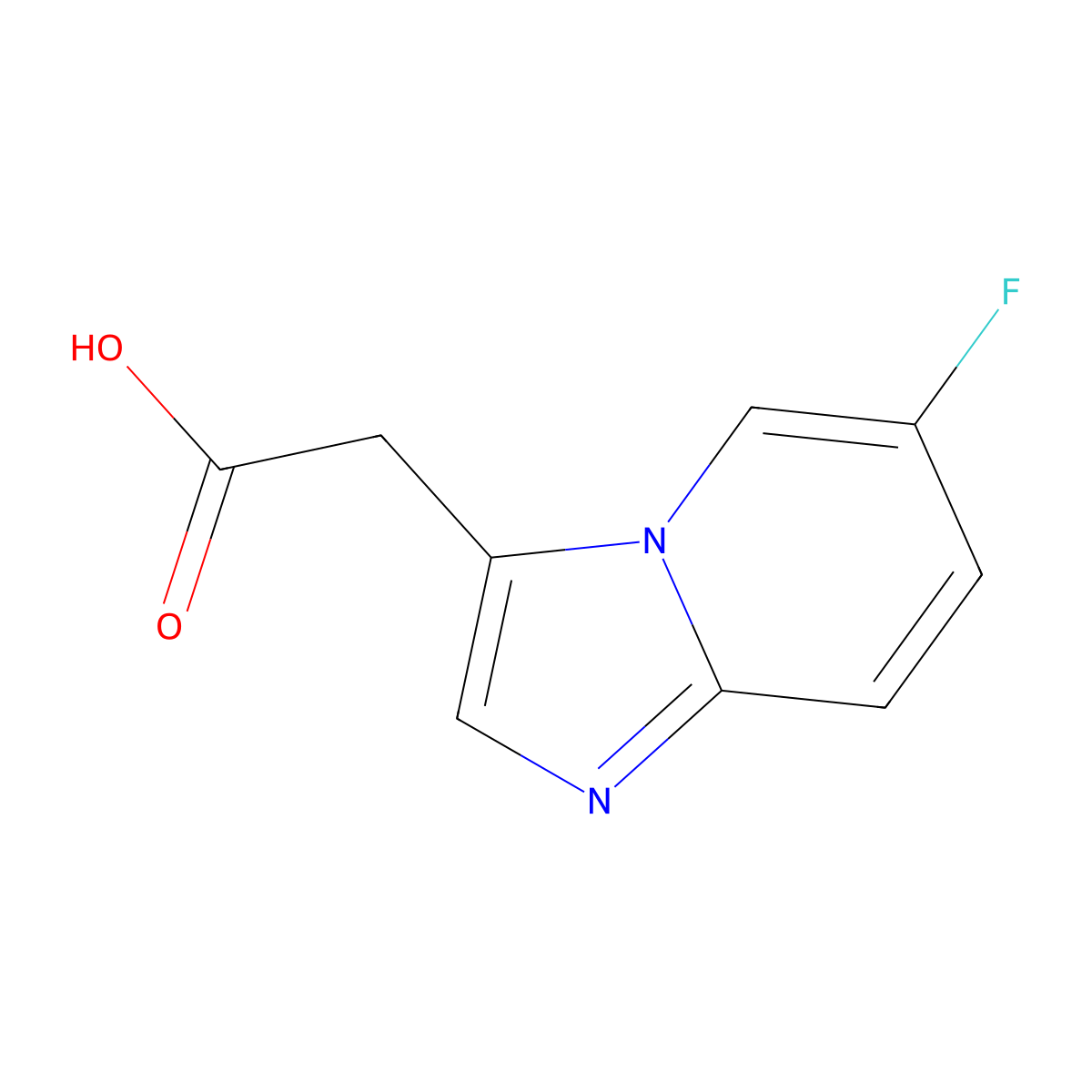 2-{6-Fluoroimidazo[1,2-a]pyridin-3-yl}acetic acid molecular structure, CAS 1216280-42-0