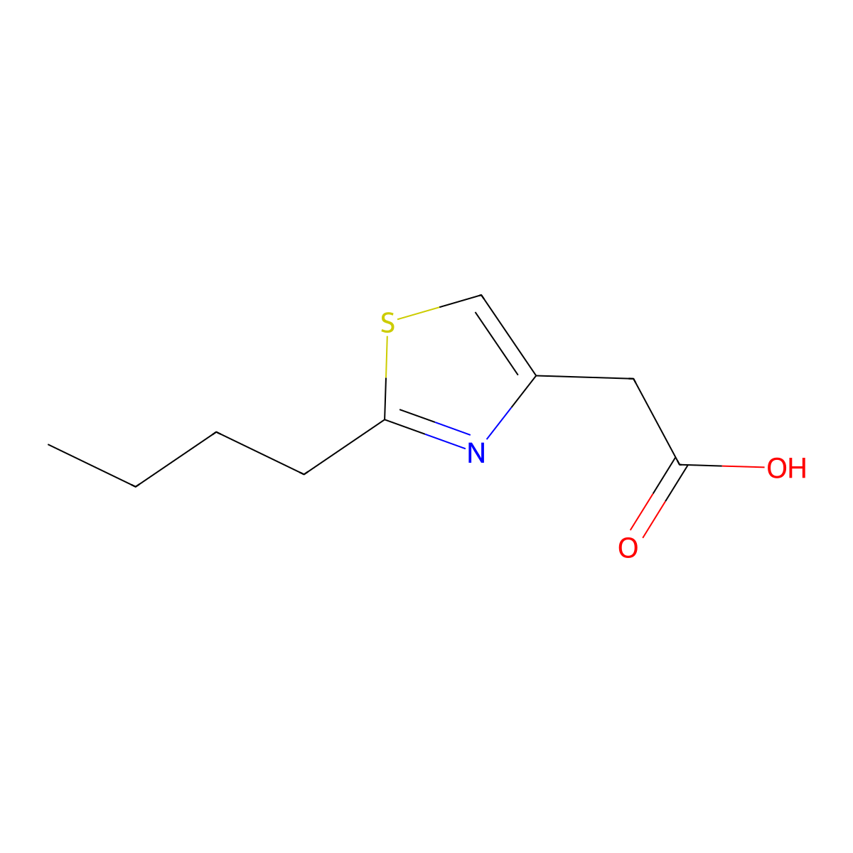 2-(2-Butyl-1,3-thiazol-4-yl)acetic acid molecular structure, CAS 1216280-47-5