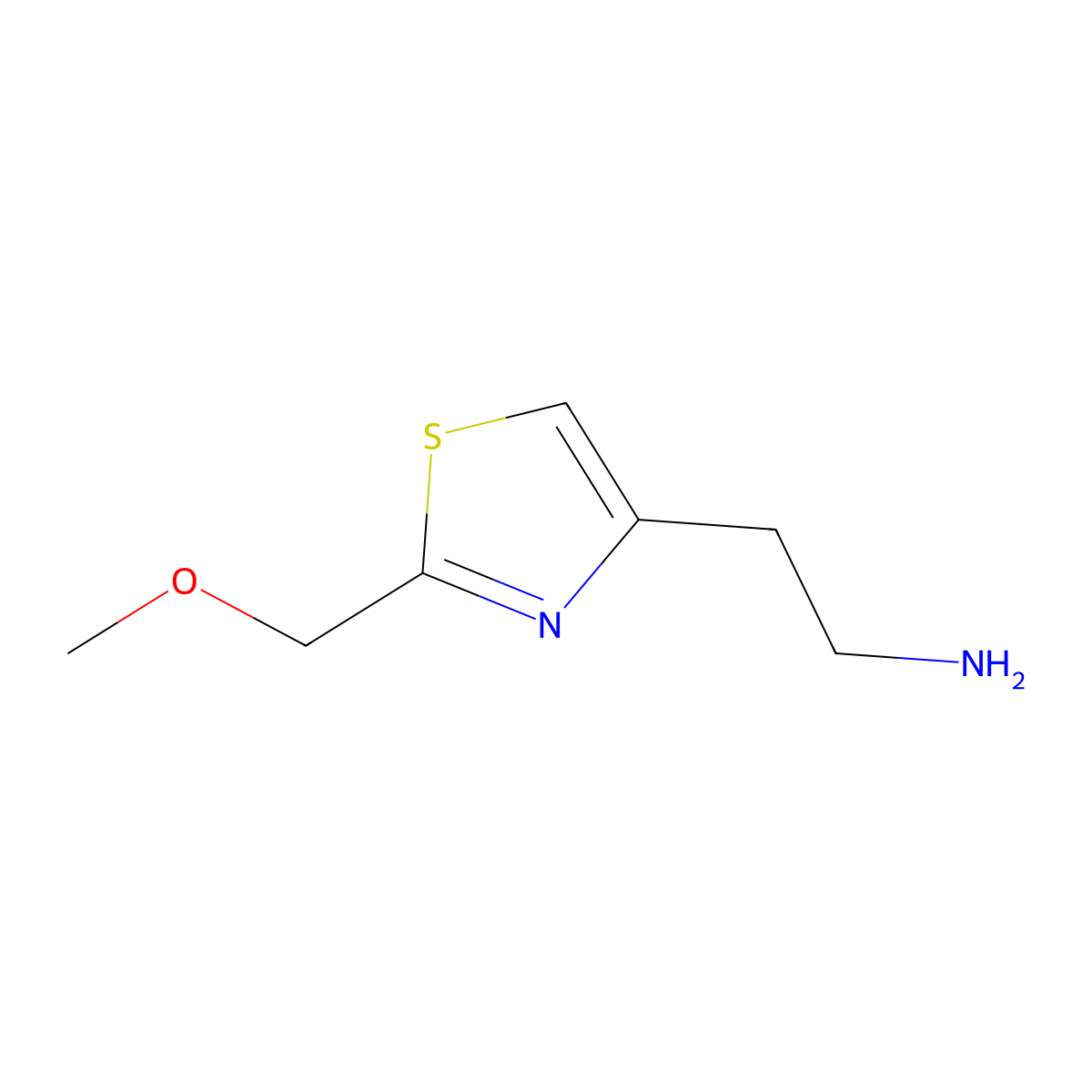 2-[2-(Methoxymethyl)-1,3-thiazol-4-yl]ethan-1-amine molecular structure, CAS 1216281-72-9