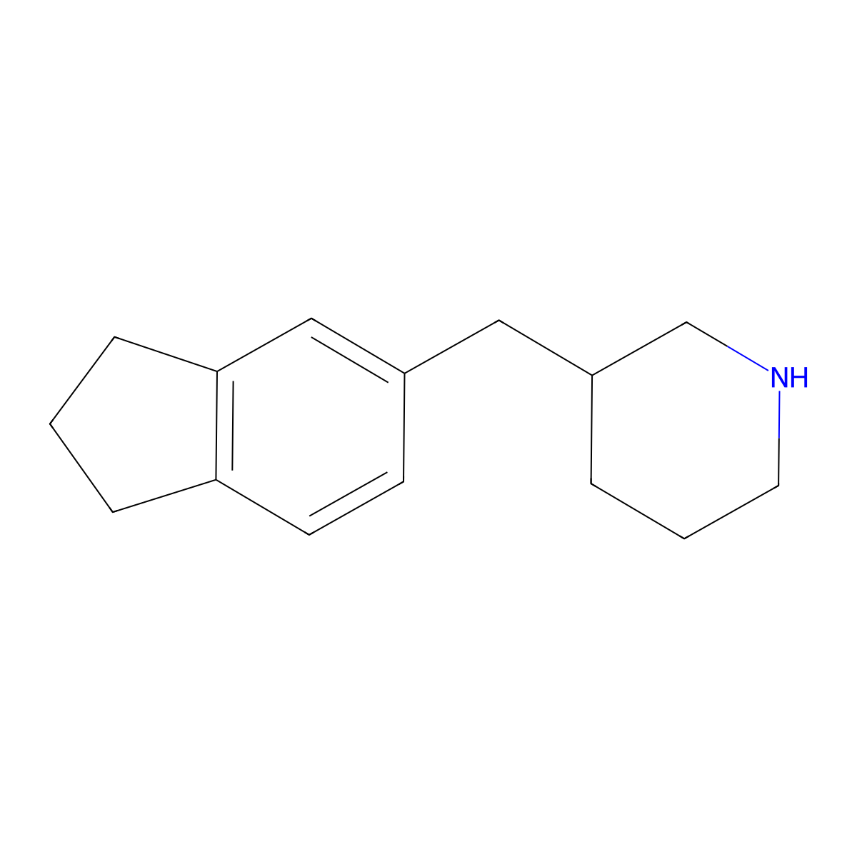 3-[(2,3-dihydro-1H-inden-5-yl)methyl]piperidine molecular structure, CAS 1216283-27-0