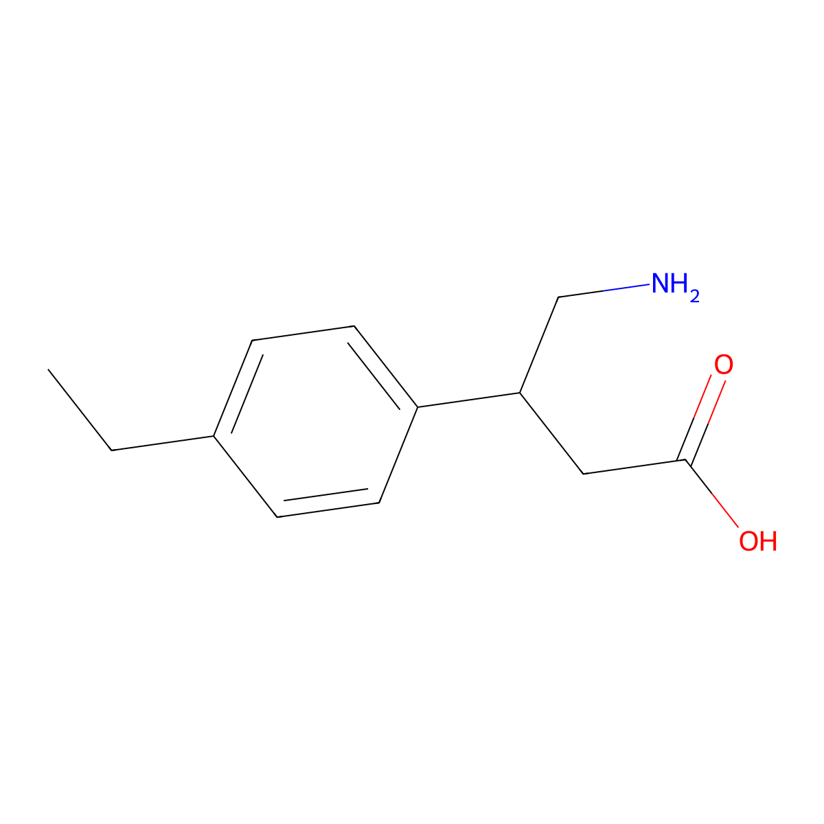 4-Amino-3-(4-ethylphenyl)butanoic acid molecular structure, CAS 1216283-44-1
