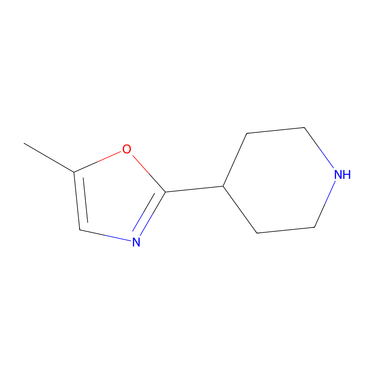 4-(5-Methyl-1,3-oxazol-2-yl)piperidine molecular structure, CAS 1216285-03-8