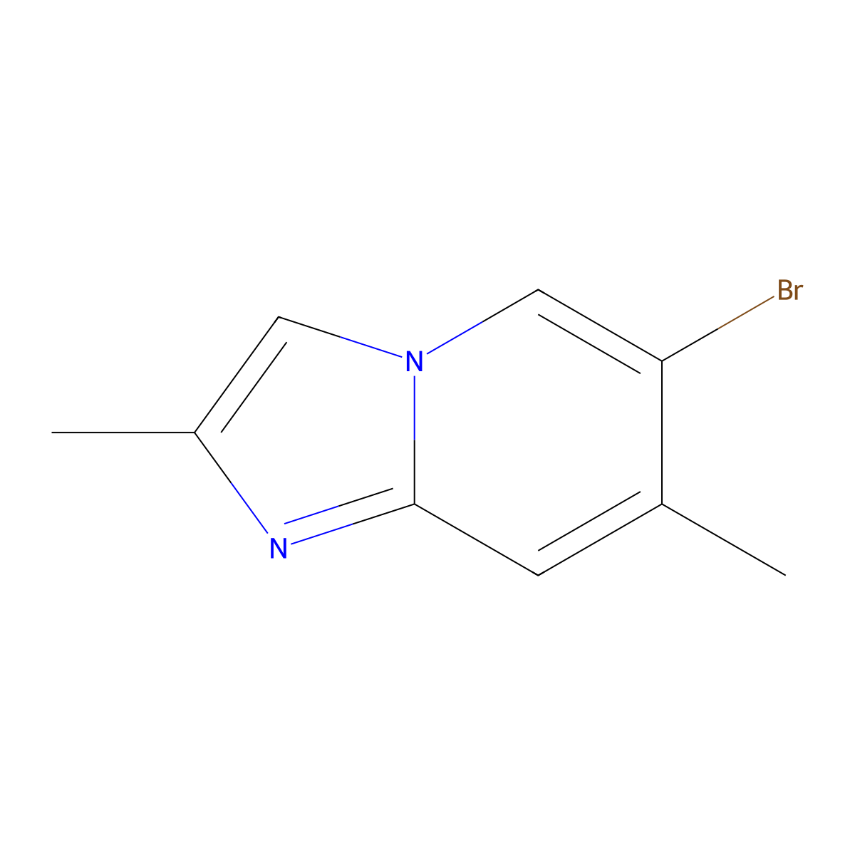 6-Bromo-2,7-dimethylimidazo[1,2-a]pyridine molecular structure, CAS 1216285-07-2