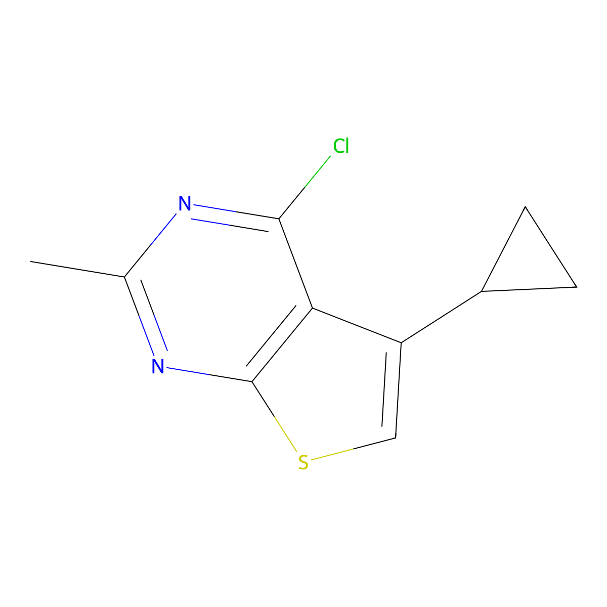 4-Chloro-5-cyclopropyl-2-methylthieno[2,3-D]pyrimidine molecular structure, CAS 1216286-29-1
