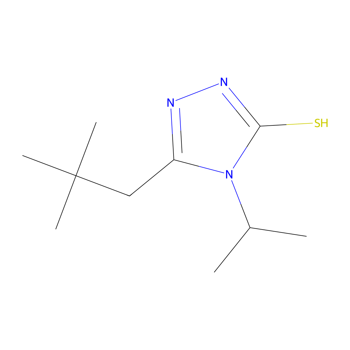 5-(2,2-dimethylpropyl)-4-(propan-2-yl)-4H-1,2,4-triazole-3-thiol molecular structure, CAS 1216289-65-4