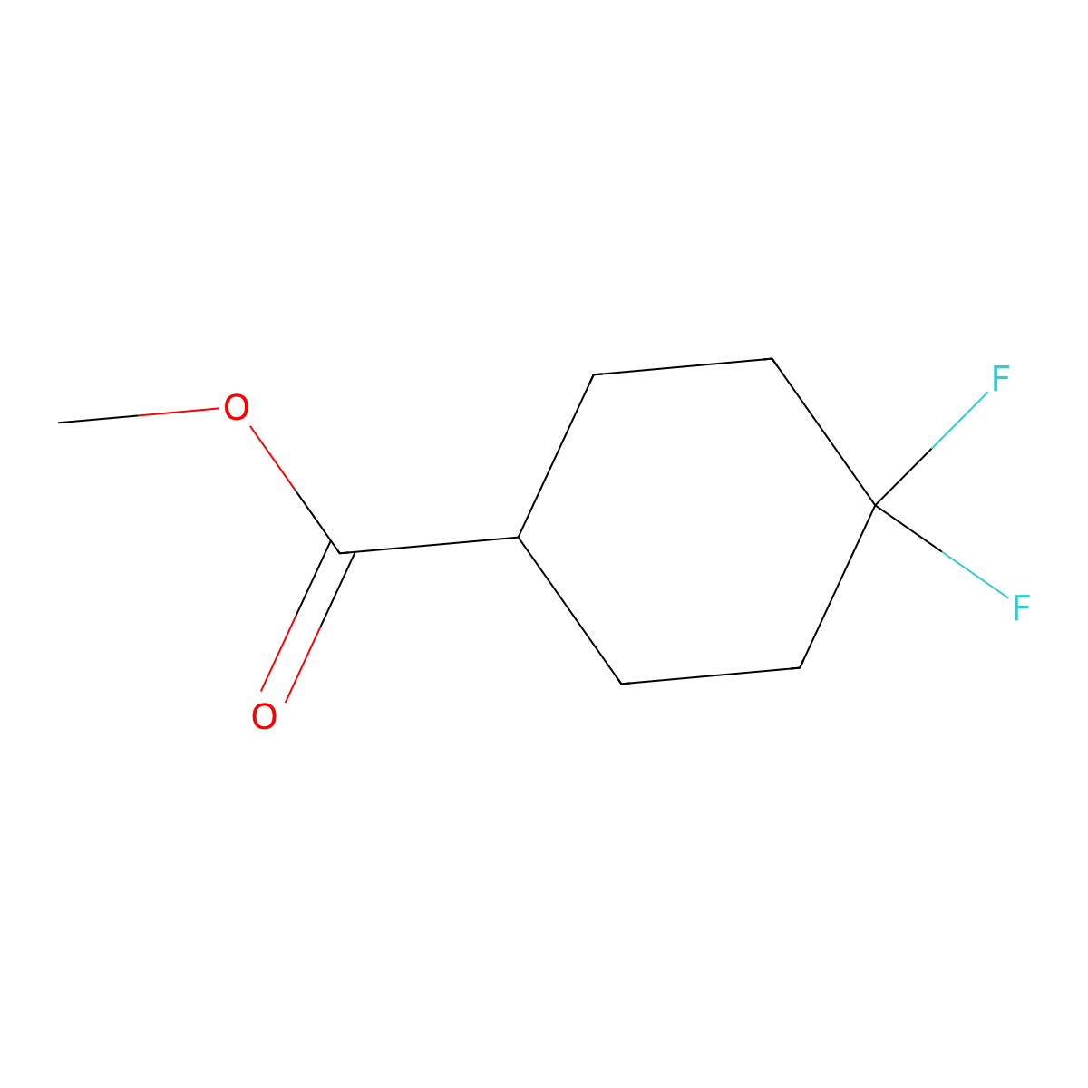 Methyl 4,4-difluorocyclohexane-1-carboxylate molecular structure, CAS 121629-14-9