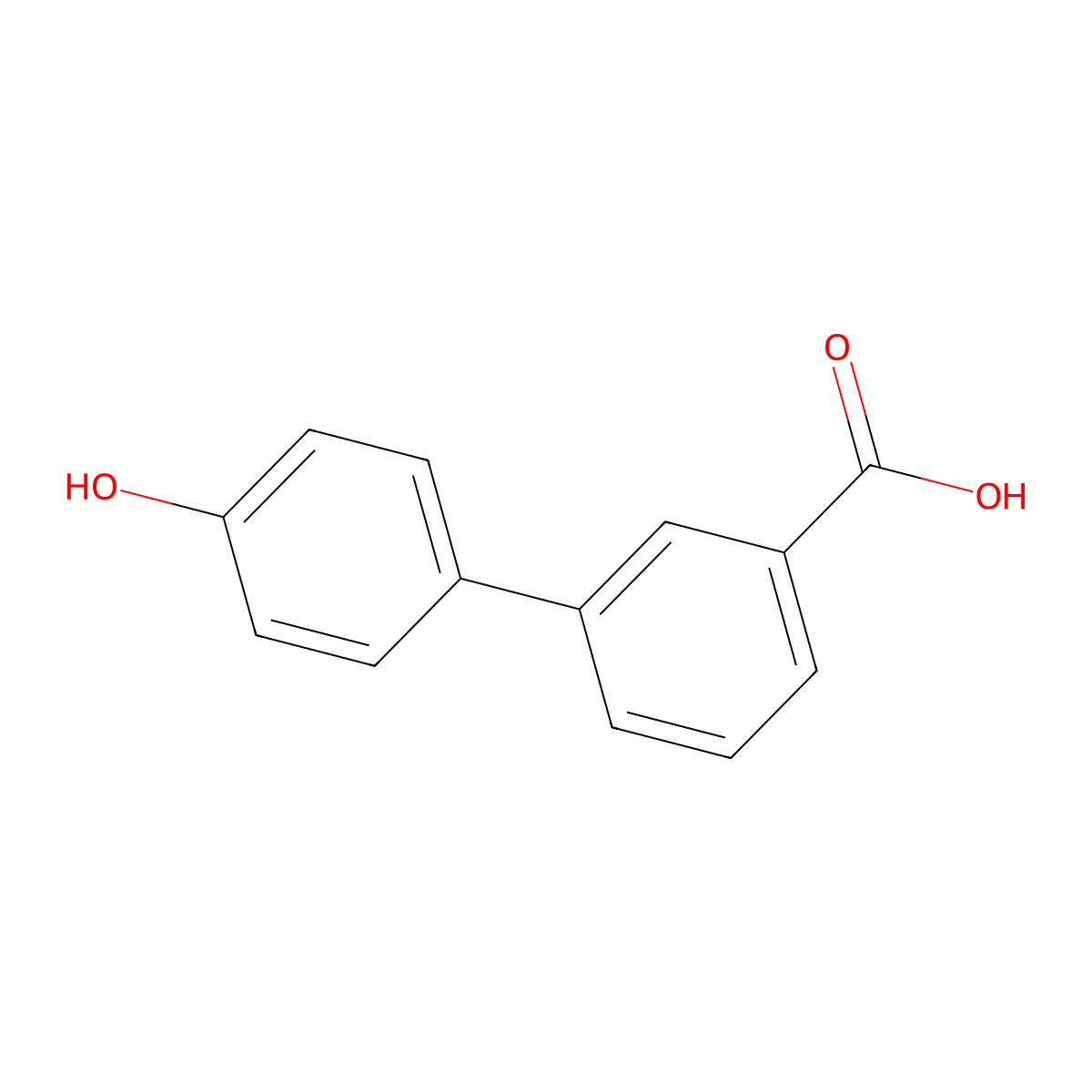 4'-Hydroxy-biphenyl-3-carboxylic acid molecular structure, CAS 121629-21-8