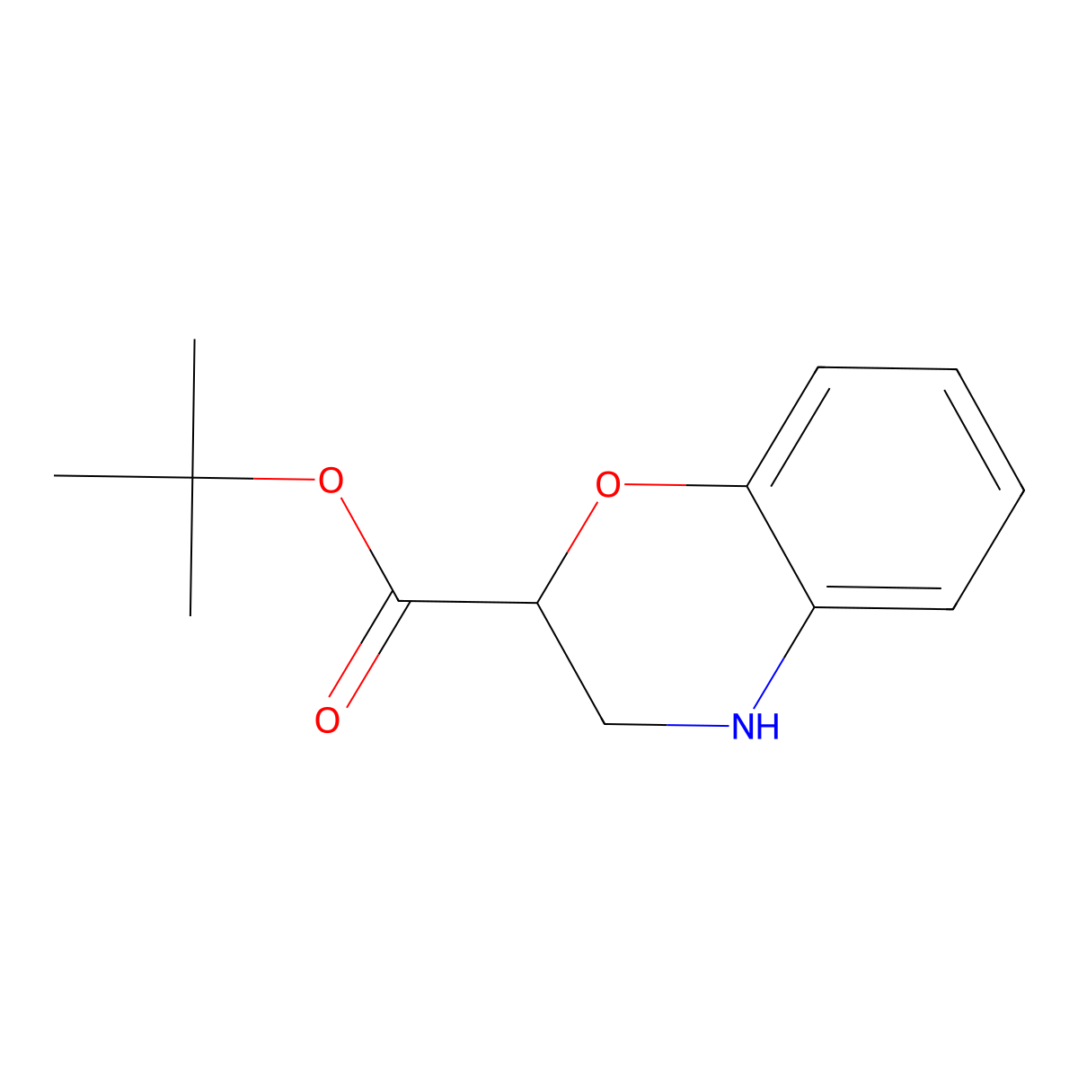 Tert-butyl 3,4-dihydro-2h-benzo[b][1,4]oxazine-2-carboxylate molecular structure, CAS 1216290-99-1