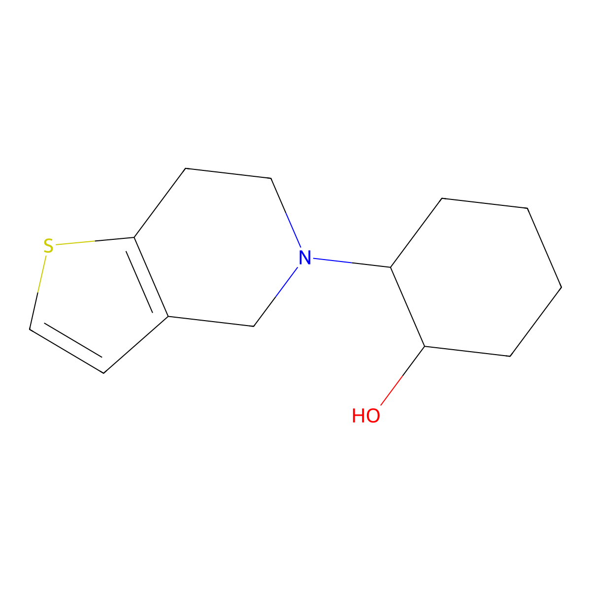 2-{4H,5H,6H,7H-thieno[3,2-c]pyridin-5-yl}cyclohexan-1-ol molecular structure, CAS 1216294-73-3