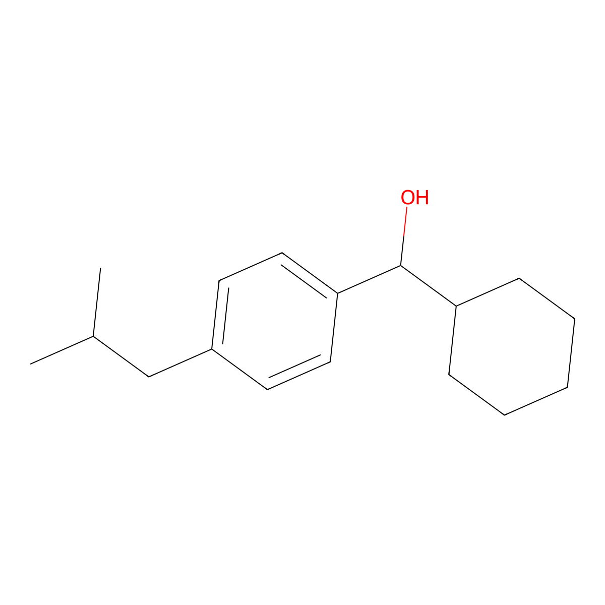 alpha-Cyclohexyl-4-(2-methylpropyl)benZenemethanol molecular structure, CAS 1216294-76-6