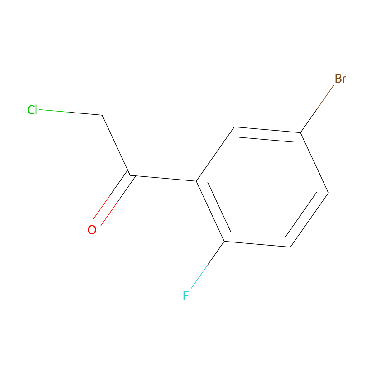 1-(5-Bromo-2-fluorophenyl)-2-chloroethan-1-one molecular structure, CAS 1216296-70-6