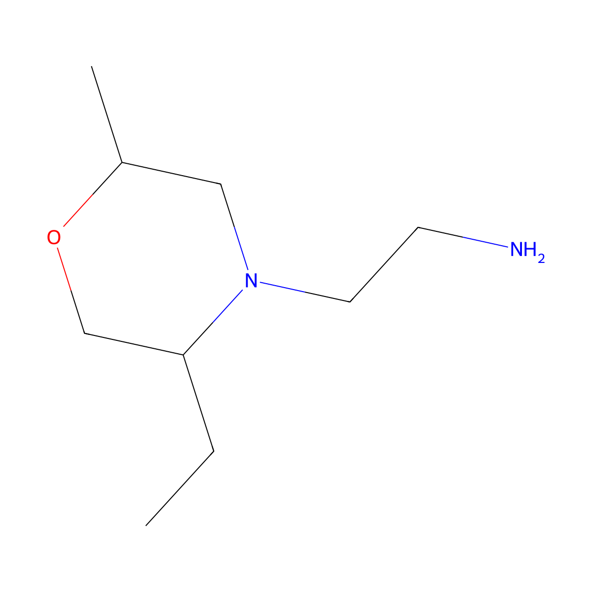 2-(5-Ethyl-2-methylmorpholin-4-yl)ethan-1-amine molecular structure, CAS 1216298-73-5