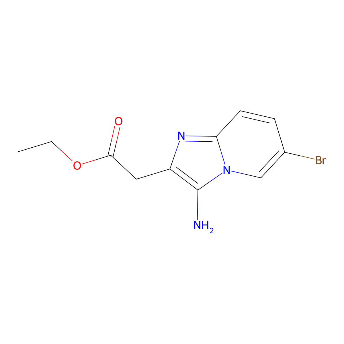 Ethyl 2-{3-amino-6-bromoimidazo[1,2-a]pyridin-2-yl}acetate molecular structure, CAS 1216303-02-4