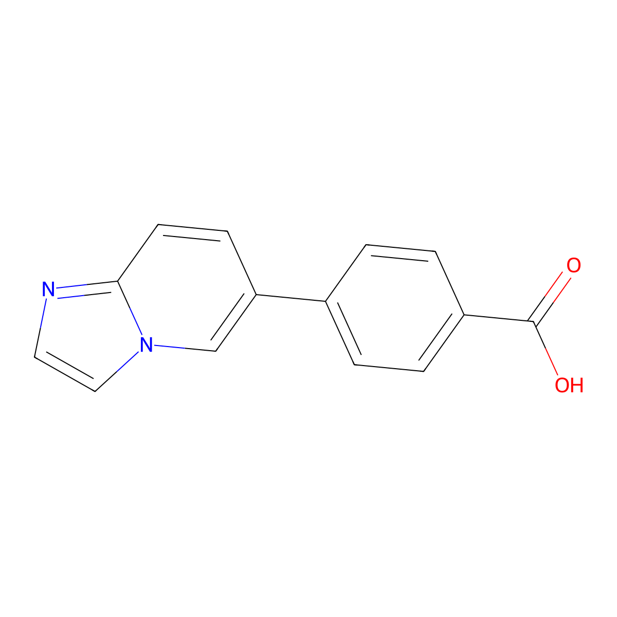 4-Imidazo[1,2-a]pyridin-6-ylbenzoic acid molecular structure, CAS 1216304-55-0