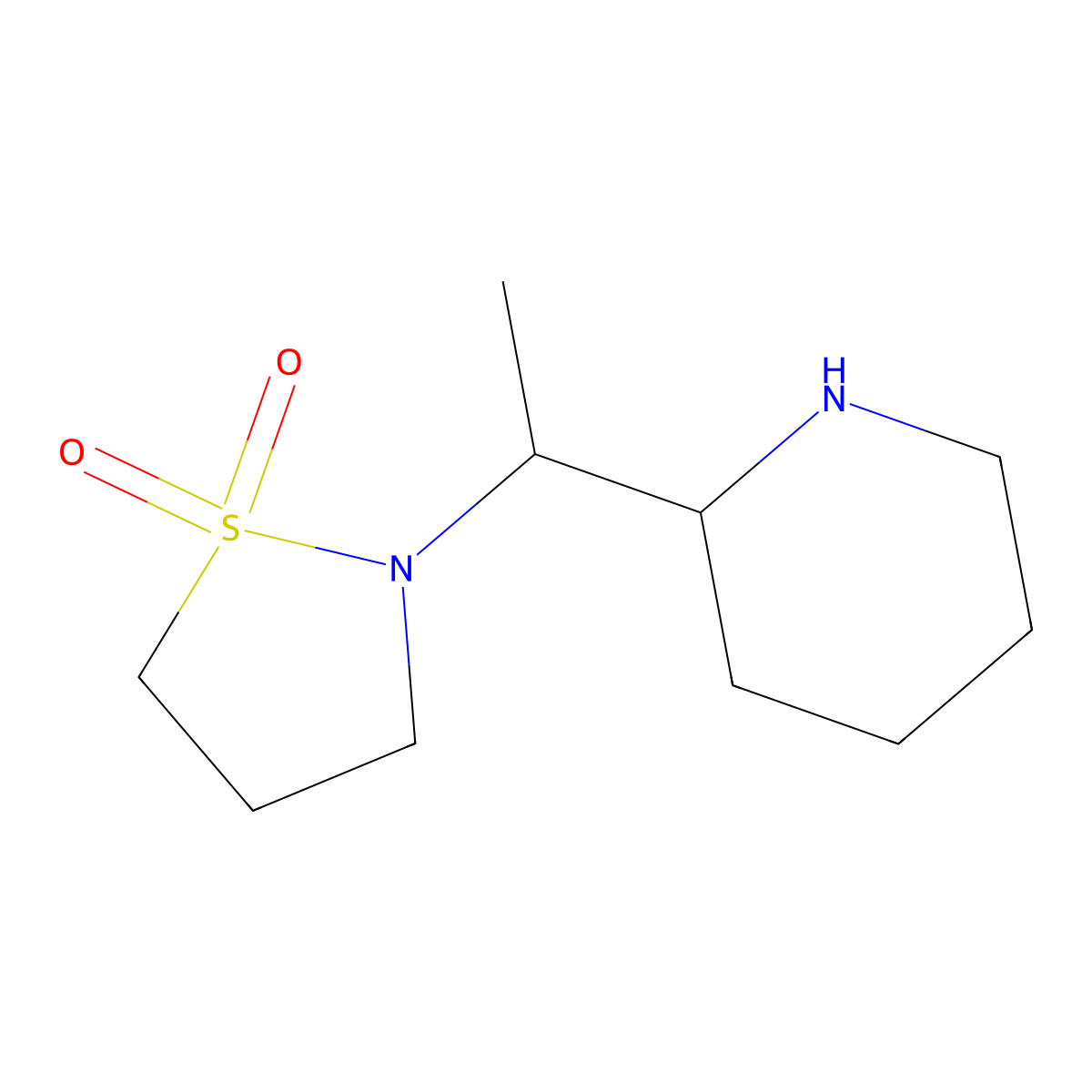 2-[1-(Piperidin-2-yl)ethyl]-1lambda6,2-thiazolidine-1,1-dione molecular structure, CAS 1216305-62-2