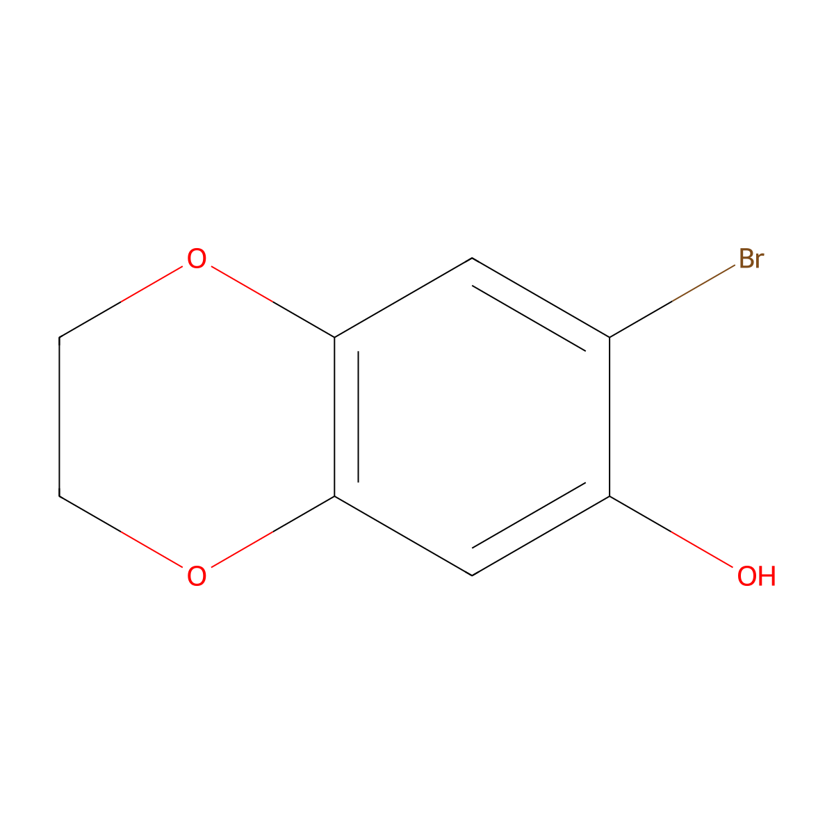 7-Bromo-2,3-dihydro-1,4-benzodioxin-6-ol molecular structure, CAS 1216307-76-4