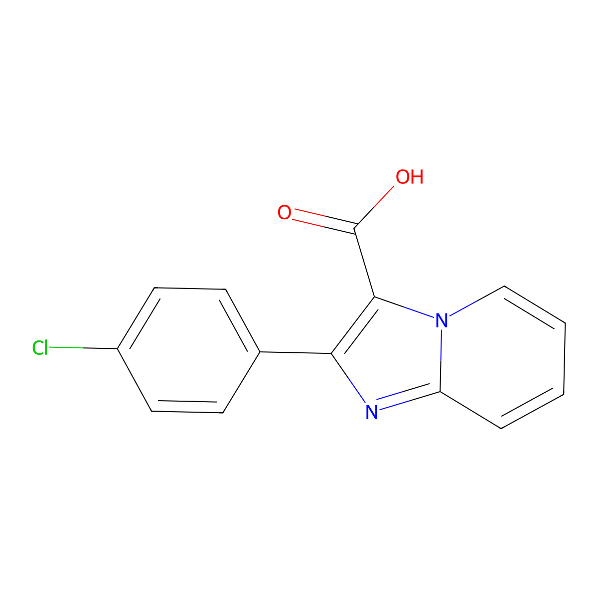 2-(4-Chlorophenyl)imidazo[1,2-a]pyridine-3-carboxylic acid molecular structure, CAS 1216307-83-3