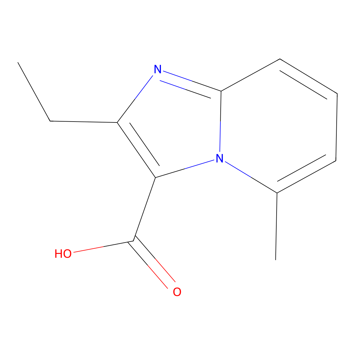 2-Ethyl-5-methylimidazo[1,2-a]pyridine-3-carboxylic acid molecular structure, CAS 1216308-50-7