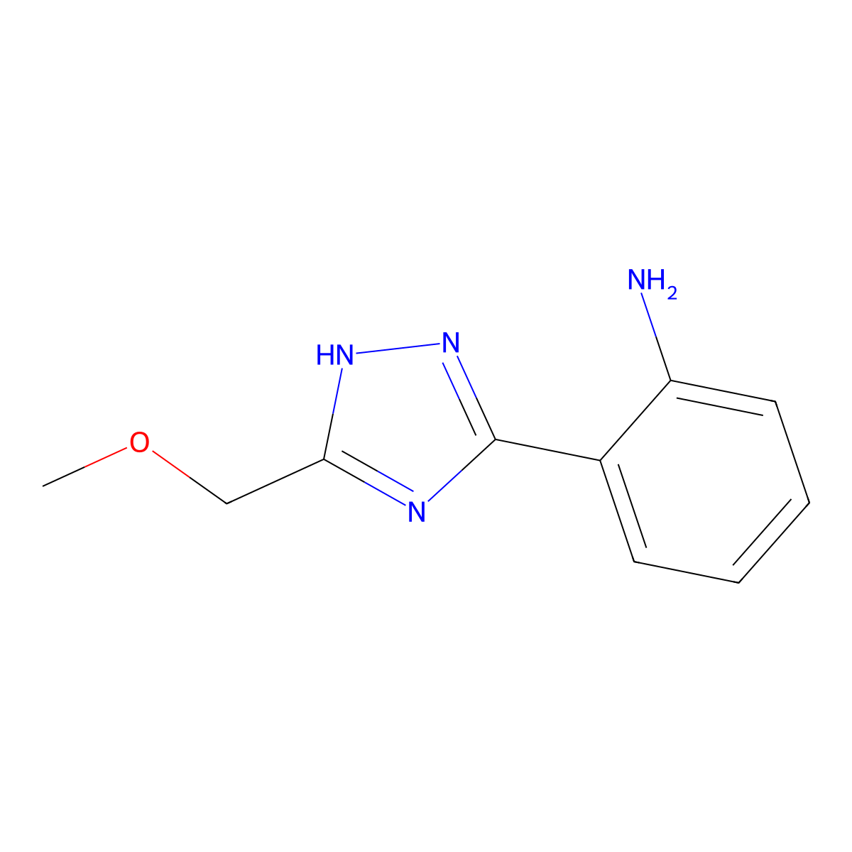 2-[3-(methoxymethyl)-1H-1,2,4-triazol-5-yl]aniline molecular structure, CAS 1216308-84-7