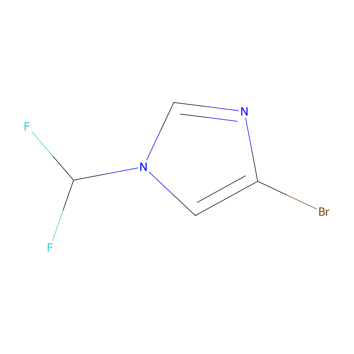 4-bromo-1-(difluoromethyl)-1H-imidazole molecular structure, CAS 1216310-31-4