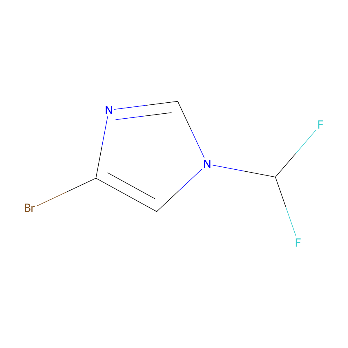 4-bromo-1-(difluoromethyl)-1H-imidazole molecular structure, CAS 1216310-31-4