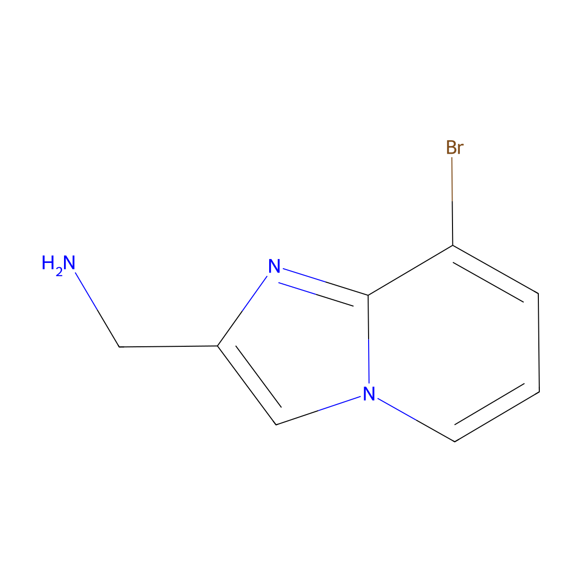 (8-Bromoimidazo(1,2-a)pyridin-2-yl)methanamine molecular structure, CAS 1216313-40-4