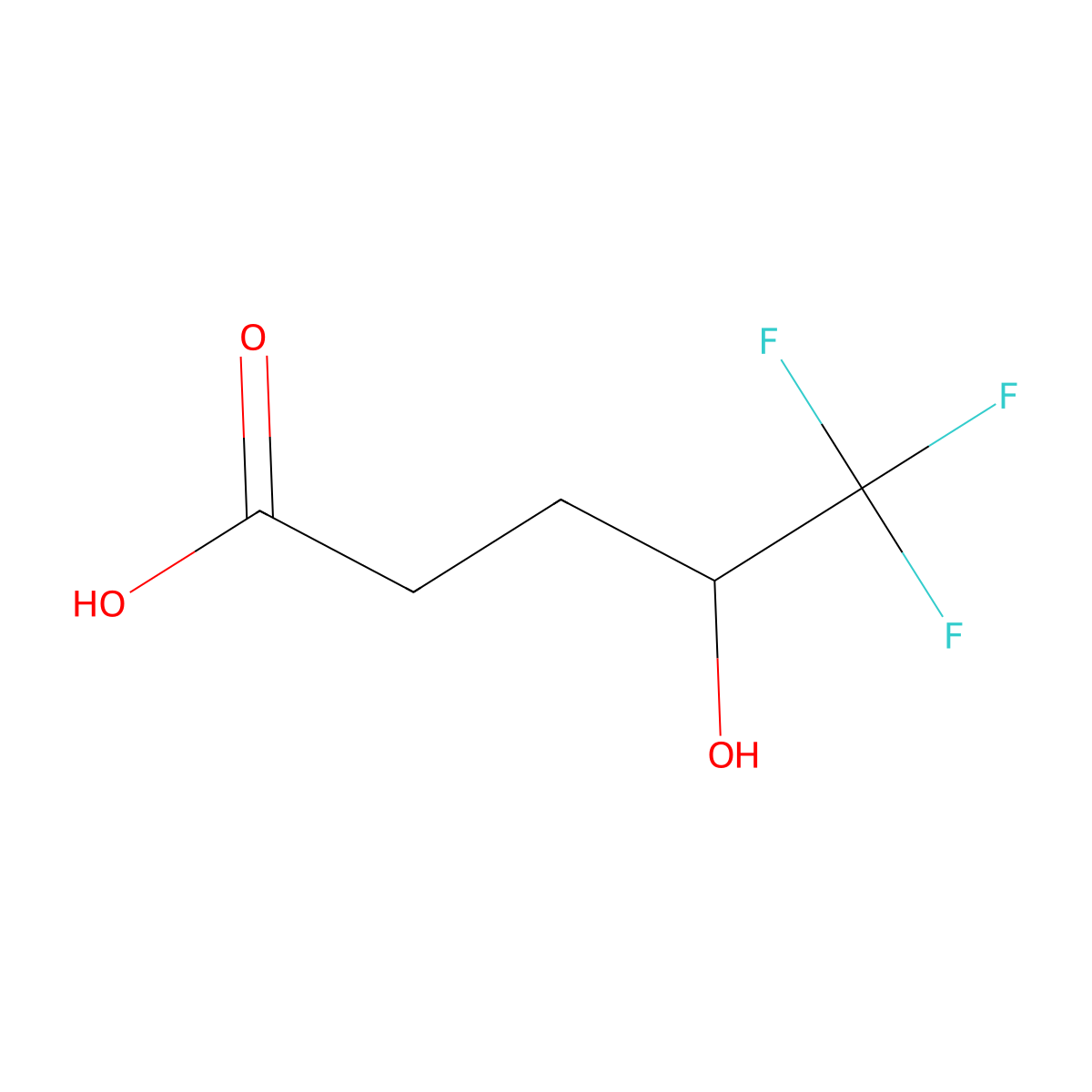 5,5,5-Trifluoro-4-hydroxypentanoic acid molecular structure, CAS 1216314-45-2
