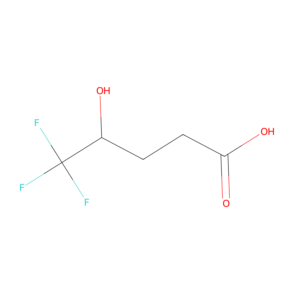 5,5,5-Trifluoro-4-hydroxypentanoic acid molecular structure, CAS 1216314-45-2
