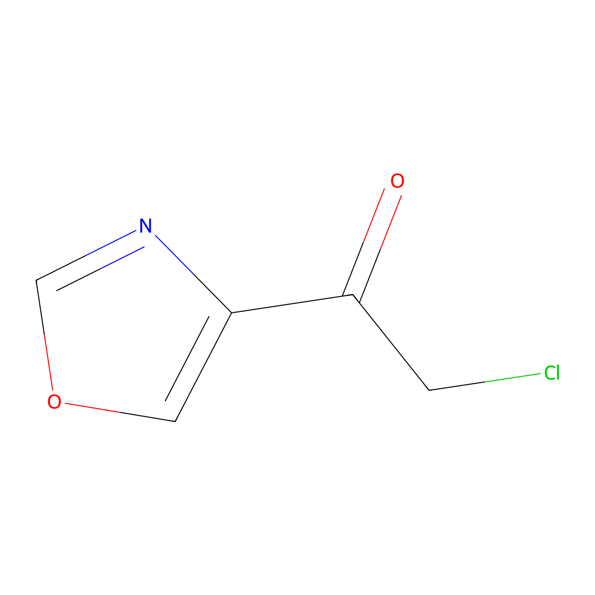 2-Chloro-1-(1,3-oxazol-4-yl)ethan-1-one molecular structure, CAS 1216314-67-8