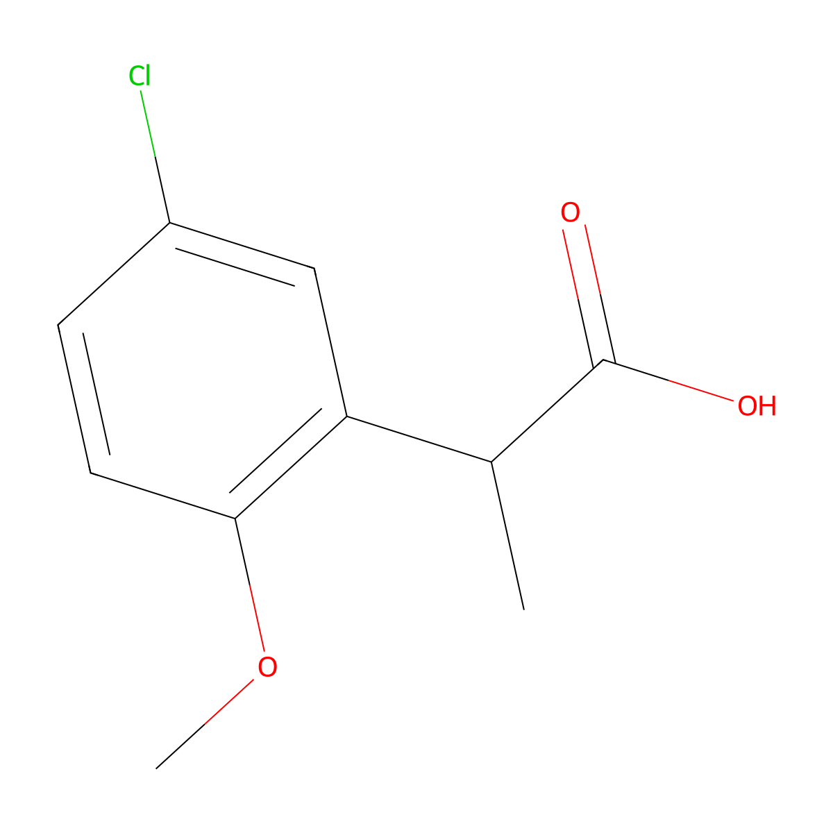 2-(5-Chloro-2-methoxyphenyl)propanoic acid molecular structure, CAS 1216314-99-6