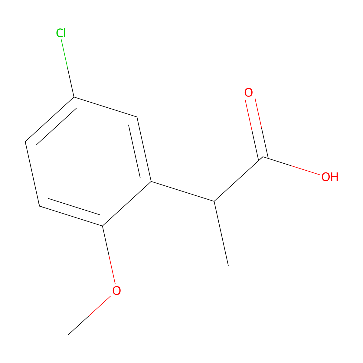 2-(5-Chloro-2-methoxyphenyl)propanoic acid molecular structure, CAS 1216314-99-6