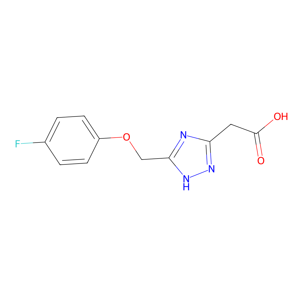 {5-[(4-fluorophenoxy)methyl]-4H-1,2,4-triazol-3-yl}acetic acid molecular structure, CAS 1216316-27-6