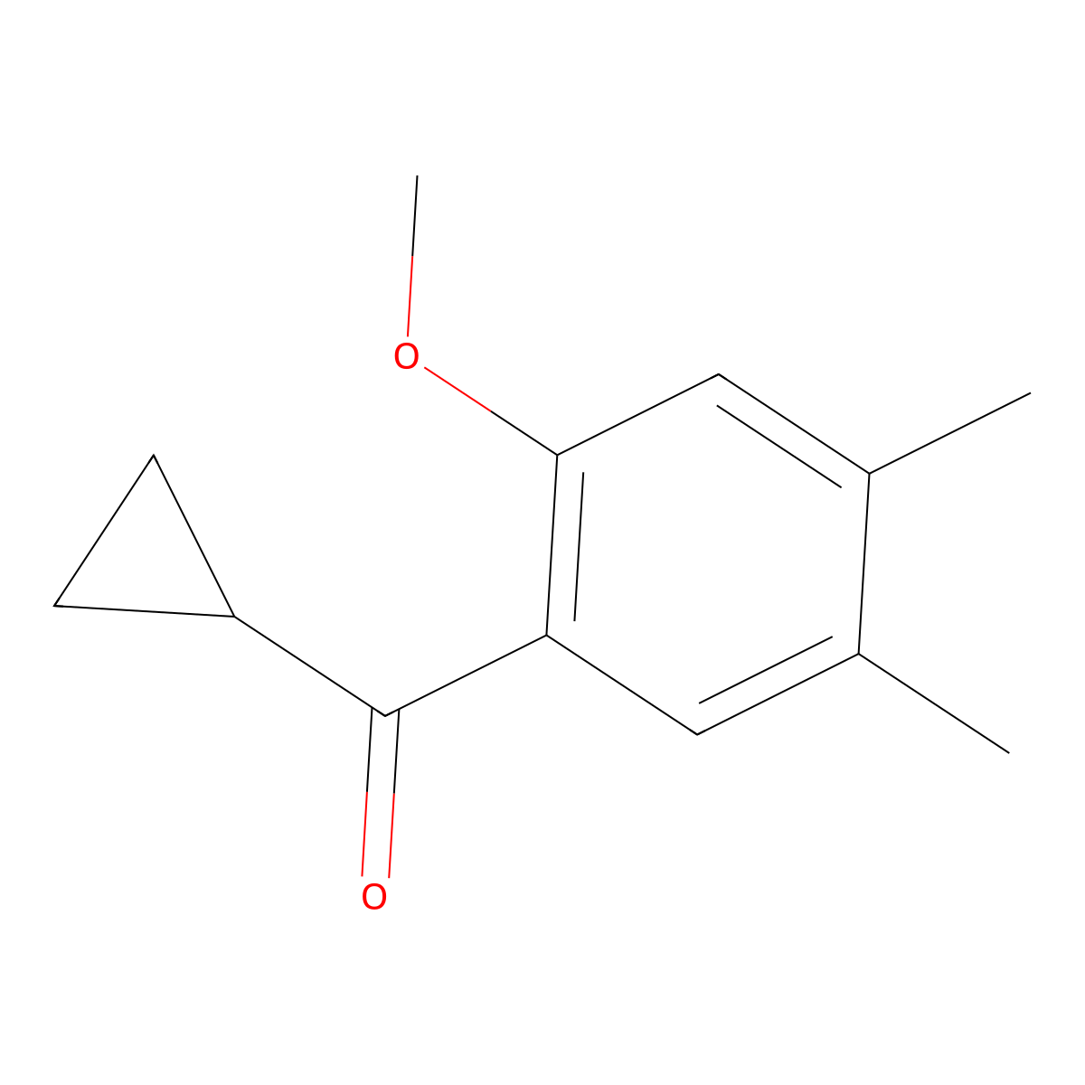 Cyclopropyl(2-methoxy-4,5-dimethylphenyl)methanone molecular structure, CAS 1216317-37-1