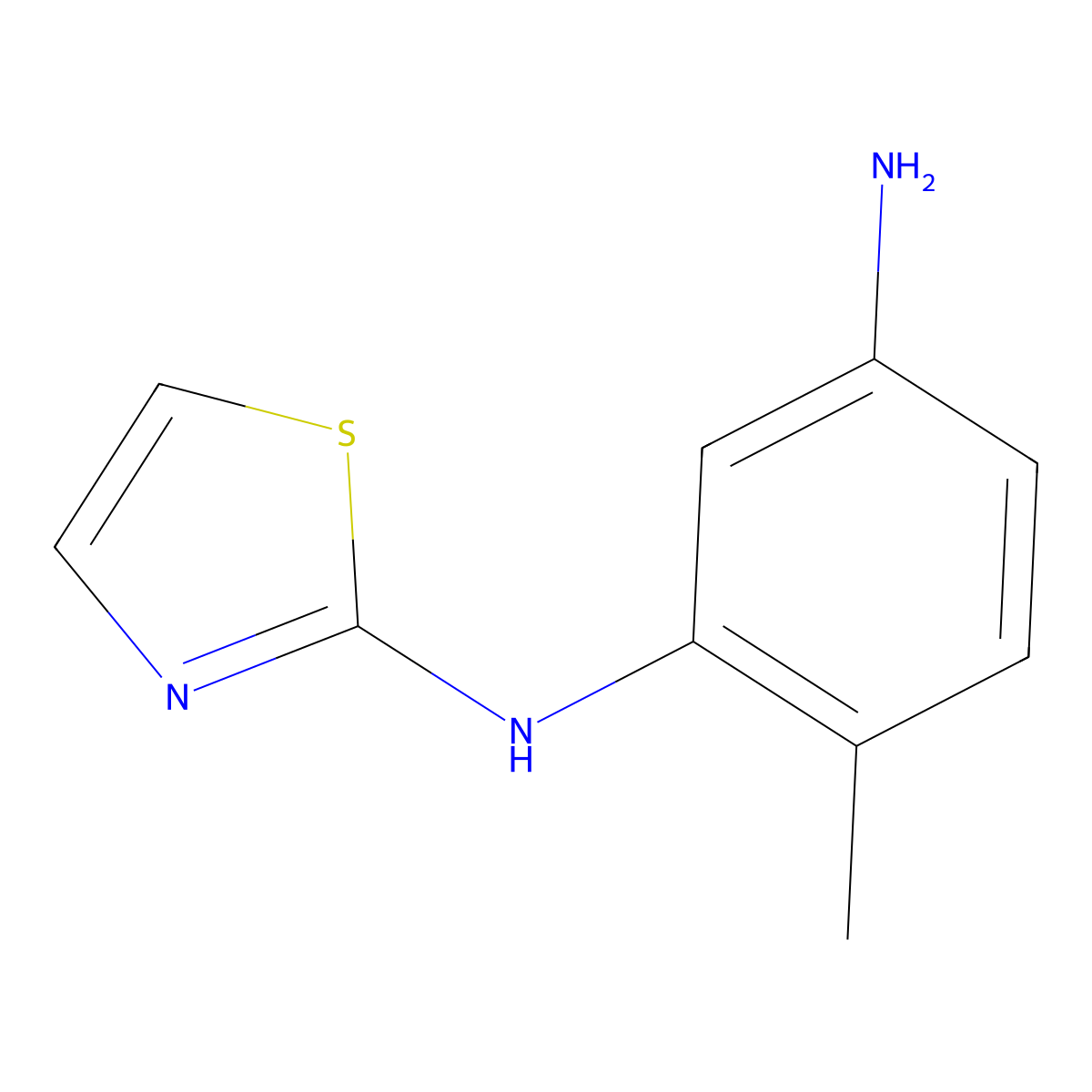 4-Methyl-N3-2-thiazolyl-1,3-benzenediamine molecular structure, CAS 1216317-94-0