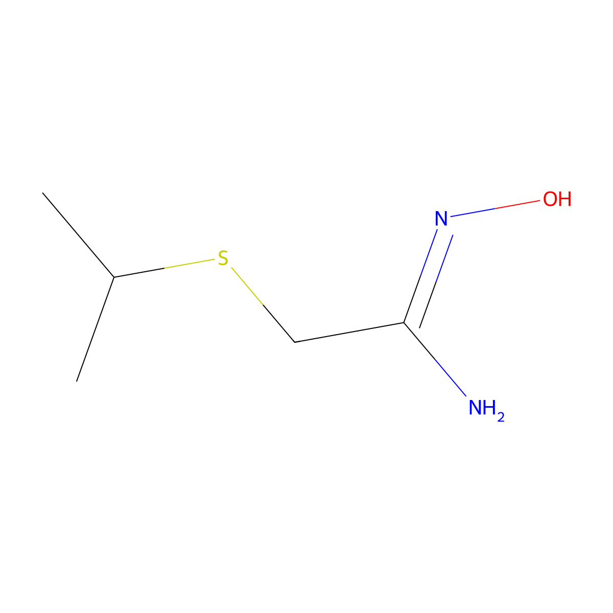 N-hydroxy-2-(propan-2-ylsulfanyl)ethanimidamide molecular structure, CAS 1216322-73-4