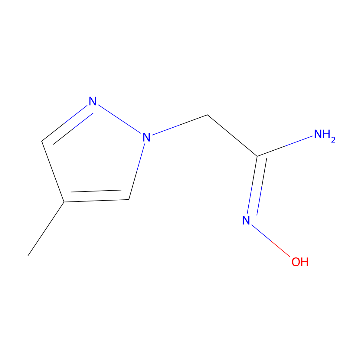 N-hydroxy-2-(4-methyl-1H-pyrazol-1-yl)ethanimidamide molecular structure, CAS 1216325-54-0