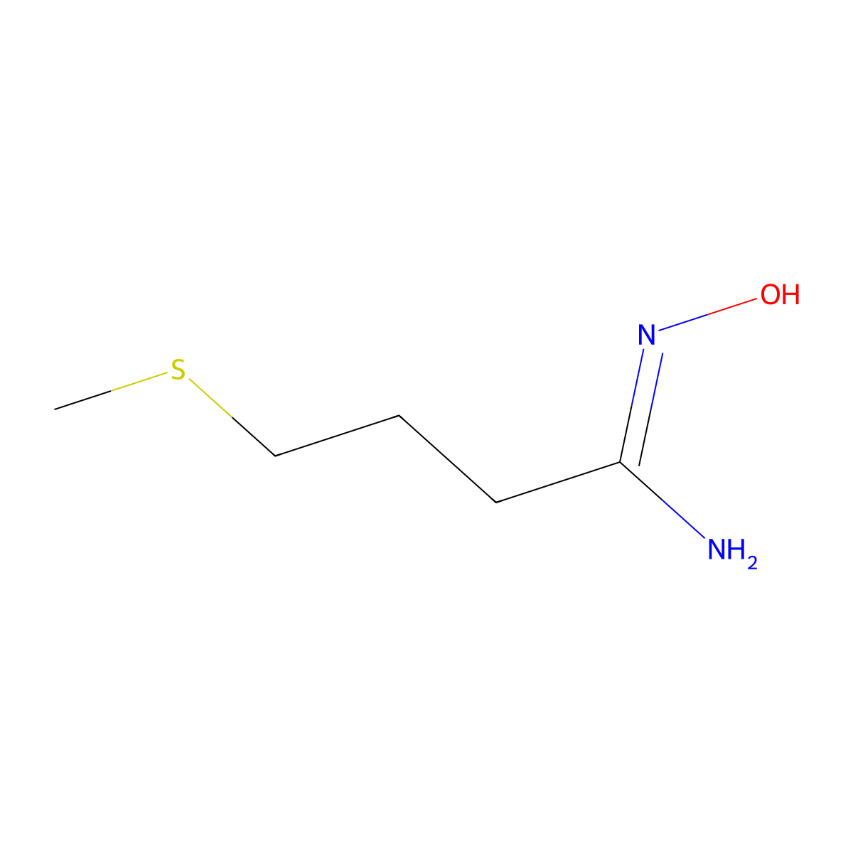 N'-hydroxy-4-(methylsulfanyl)butanimidamide molecular structure, CAS 1216342-93-6
